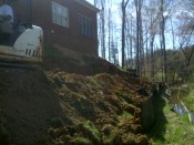 Begining Construction of a Redi-Rock retaining wall